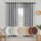 MIULEE Grey Linen Curtains 52x72 Inch Length by MIULEE
