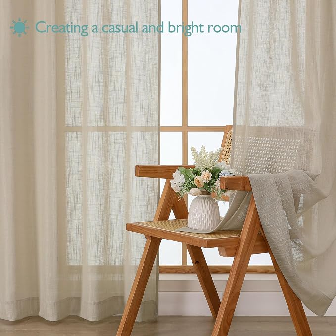 Chyhomenyc Semi Sheer Curtains 54 Inch Length - Image 7