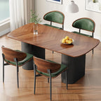 REONEY Dining Chairs Set of 8, Mid-Century Modern Upholstered PU Leather Chairs - Image 4