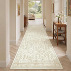 Soalmost Washable Runner Rug 2'6"x8' Kitchen Hallway Runners Beige/Brown | Soft - Image 2