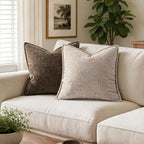 MIULEE Decorative Couch Throw Pillow Covers 18x18 Inch Taupe 2 Pack | Farmhouse - Image 4