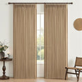 Pleated Linen Rust Brown Curtains 84 Inches Long 2 Panels Set by PleatedDrapes