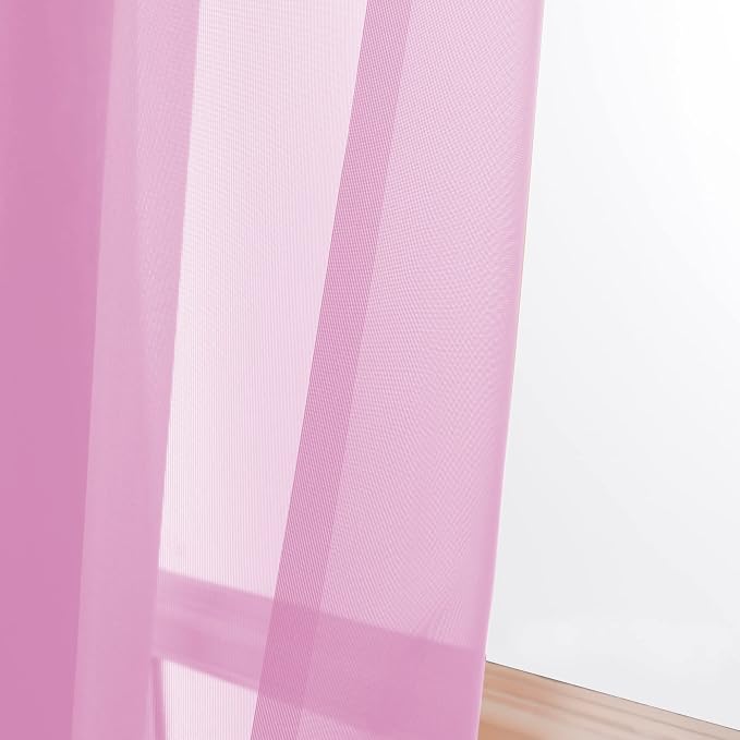 Pink Sheer Curtains 96 Inch Length, Elegant Sheer Curtains - Image 2
