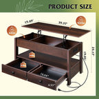 WLIVE Coffee Table, Lift Top Coffee Table - Image 3