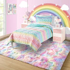 3x5 Rainbow Fluffy Soft Area Rug Non-Slip - Image 2