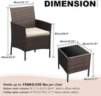 GarveeLife 3 Pieces Patio Furniture Set, Outdoor Furniture Sets - Image 8