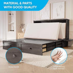 Mjkone Murphy Cabinet Bed Queen Size, Solid Wood Mobile Wall Beds Chest - Image 4