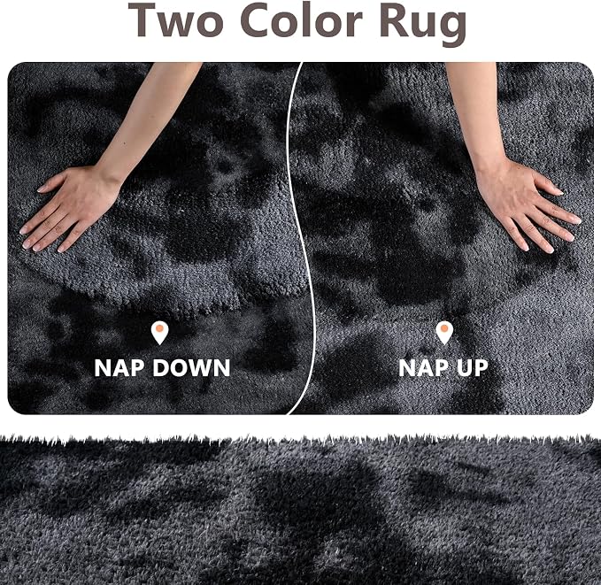 2x10 Tie-dye Dark Grey Runner Rug Washable Non-Slip - Image 9