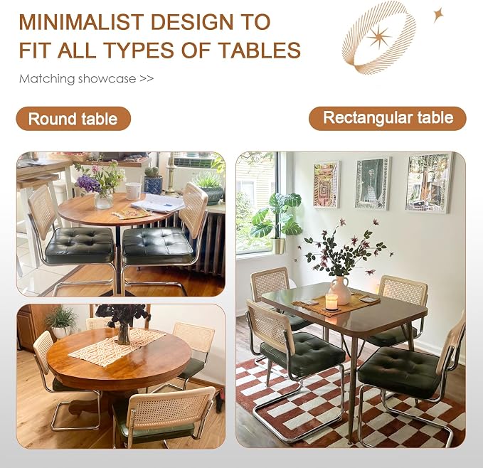 Zesthouse Natural Rattan Dining Chairs Set of 4, Modern Dining Room Chairs - Image 9