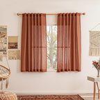 MYSKY HOME Sheer Linen Curtains 63 Inch Length by MYSKYHOME