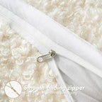 Faux Fur Throw Pillow Covers 18x18 Inch Set of 2 Boucle Neutral Decorative - Image 8