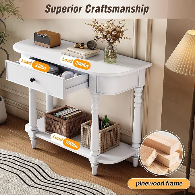 Retro Curved Console Table - Image 5