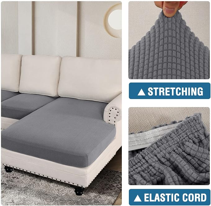 H.VERSAILTEX Sectional Couch Covers 3 Pieces Sofa Seat Cushion Covers L Shape - Image 6