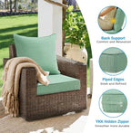 Outdoor Deep Seat & Back Cushion Set, 24 x 24 Inch Water Repellent and Fade - Image 5