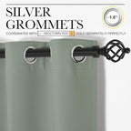 NICETOWN Greyish Green Blackout Curtains 108" Long - Image 3
