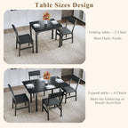 HUAHUU Dining Table Set for 4, Extendable Kitchen Table Cushion Chairs Set of 4 - Image 3