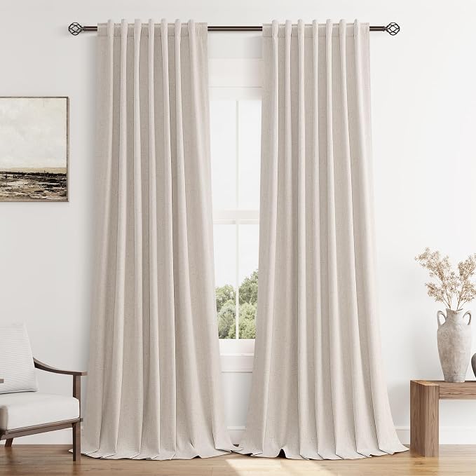 100% Blackout Curtains 96 Inch Length 2 Panels Set by Guken