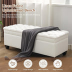WUTUTUEE 51" Fabric Storage Ottoman Bench, Upholstered Rectangle End of Bed - Image 6