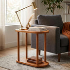 Oval Solid Wood Narrow Side Table, Slim End Table, Small Coffee Table - Image 2