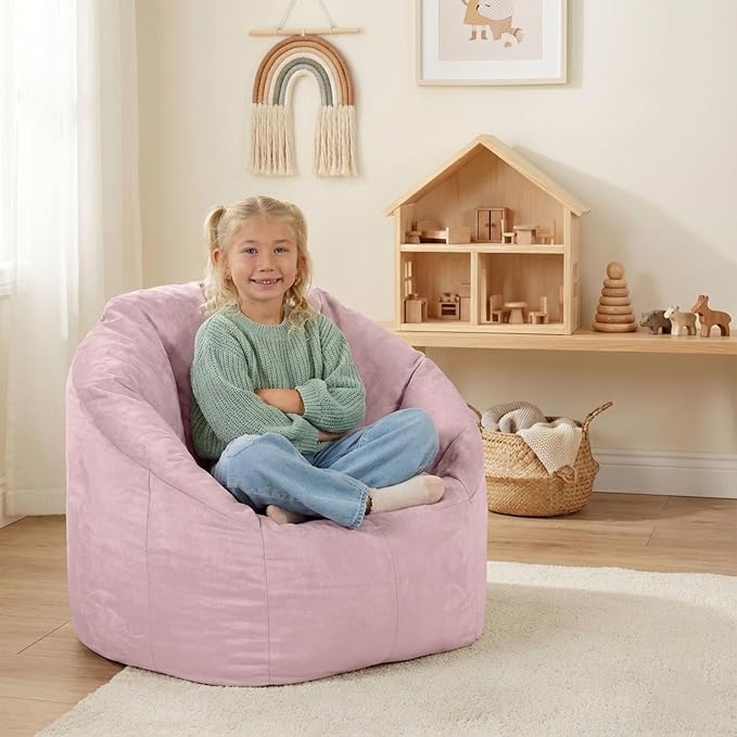 Big Joe Milano Plush Desert Rose Beanbag Chair - Image 7