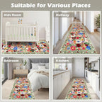 Rug for Hallways Kitchen Runner 2x8 Green | Non Slip Washable Rugs - Image 3