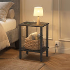 TUTOTAK End Table with Charging Station, Small Side Table, Nightstand Bedside - Image 5