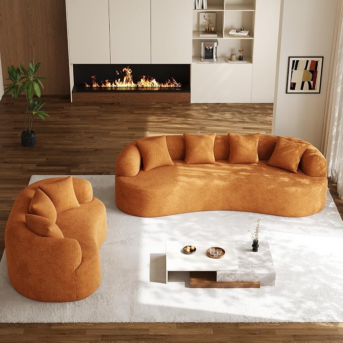 68.5" Loveseat Sofa for Living Room, Modern Luxury Plush Chenille Extra Deep - Image 9