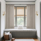 Burlywood Birch Pinch Pleated Linen Curtains 63 Inch Length 2 Panels Set | - Image 6
