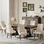 COLAMY Fabric Side Dining Chairs Set of 2, Wingback Upholstered Dining Room - Image 8