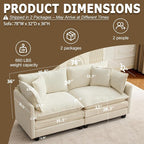 78" Modular Sectional Sofa, Cloud Couch Loveseat Sofa, Deep Seat Washable - Image 2