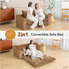 61" Convertible Sofa Bed Loveseat, Memory Foam Boneless Floor Couch - Image 4