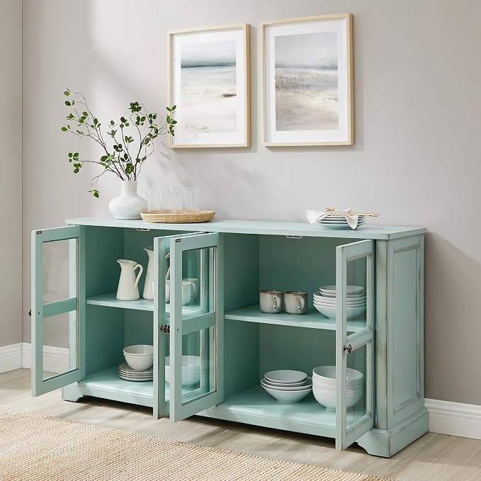 Crosley Furniture Holbrook Traditional Glass Door Sideboard Buffet Cabinet - Image 9