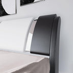 Allewie Queen Bed Frame with Iron Piece Decor, Faux Leather Upholstered - Image 4