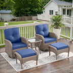 Belord Swivel Patio Chairs Wicker Set - Image 7