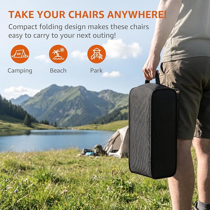 Armless Rocking Camping Chair for Adults, Portable Folding Outdoor Rocker - Image 6