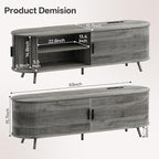 63 inch TV Stand with Power Outlet, Fluted Entertainment Center - Image 2
