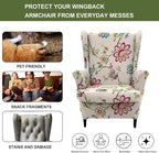 HAOYONG Wing Chair Slipcovers Printed Wingback Chair Covers 2 Pieces Wingback - Image 5