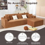 108" Boneless Couch, L-Shaped Modular Sectional Sofa - Image 4