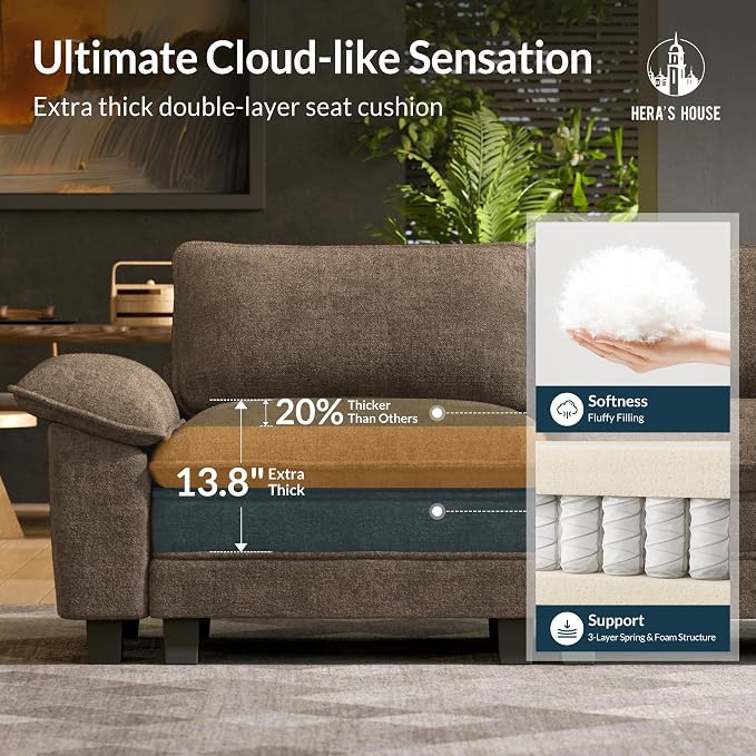 HERA'S HOUSE 124" Modular Sectional Sofa, Oversized L Shaped Couches - Image 6