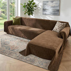 2 Pieces Sectional Couch Covers L Shaped Cover XXL Coffee | Thick Washable by Unknown