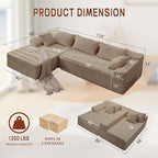 Korser 110" L-Shaped Modular Sectional Sofa - Image 2