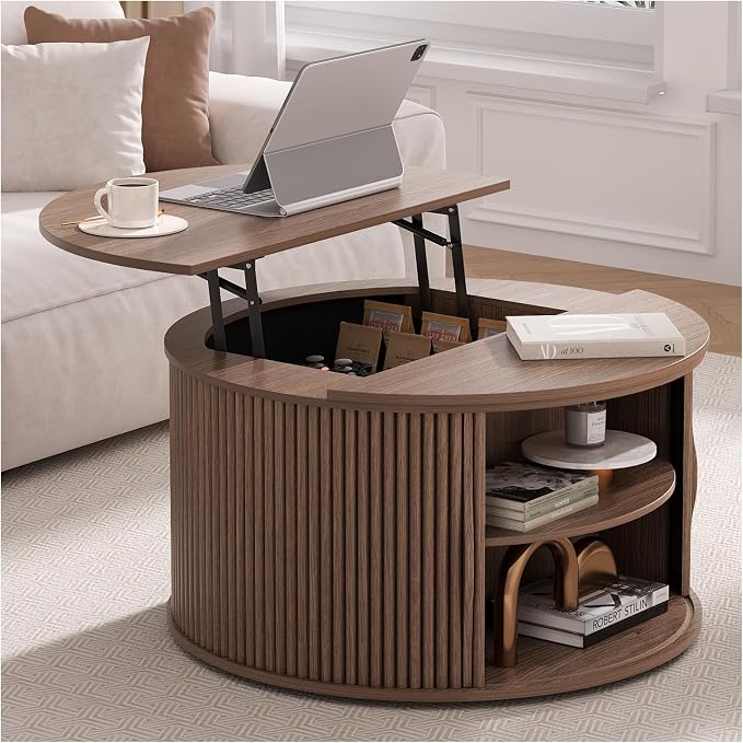 JOINICE 31.5" Round Lift Top Coffee Table by Joinice
