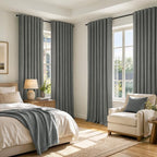 MIULEE 100% Blackout Linen Curtains 42 x 90 Inch Dark Grey 2 Panels | Thermal - Image 8