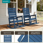 SERWALL Oversized Outdoor Rocking Chair, HDPE Patio Rocking Chair - Image 5
