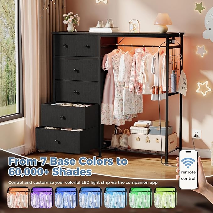 DUMOS Black Dresser for Bedroom - Image 6