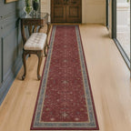 Non Slip 10ft Long Hallway Runner Rug Burgundy by HazoHaus