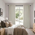 MIULEE 100% Blackout Linen Curtains 42 x 72 Inch Light Cream 2 Panels | Thermal - Image 8