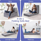 Folding Sofa Bed, 4 in 1 Convertible Sleeper Chair - Image 6
