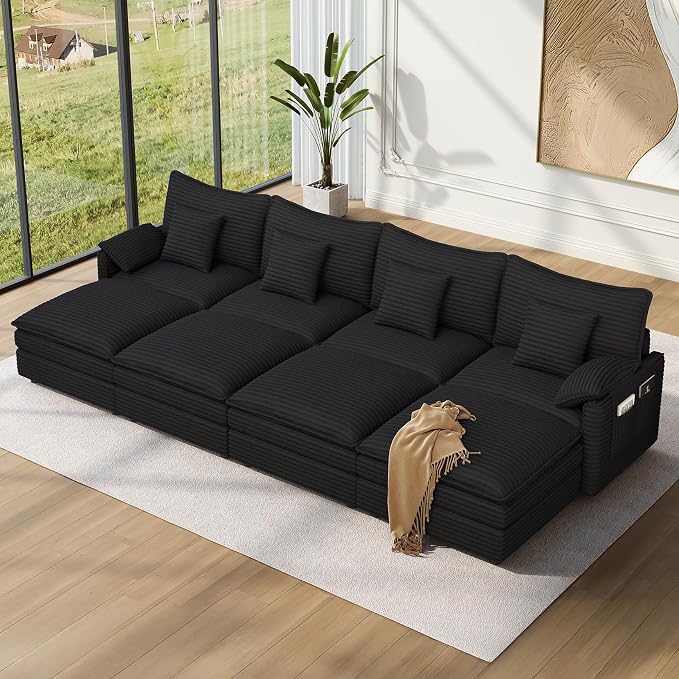Vesgantti 142" Oversized Sectional Sofa Bed, 8-Seater Modular Sleeper Cloud by Vesgantti