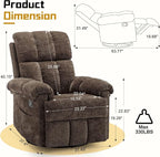 Korser Recliner Chair, Swivel Rocker Recliner Chair - Image 2